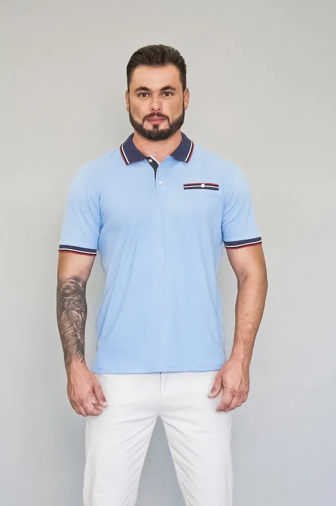 Camisa Polo Azul Claro